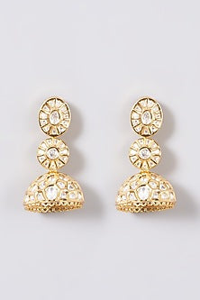 Gold Finish Kundan Polki & Pearl Necklace Set