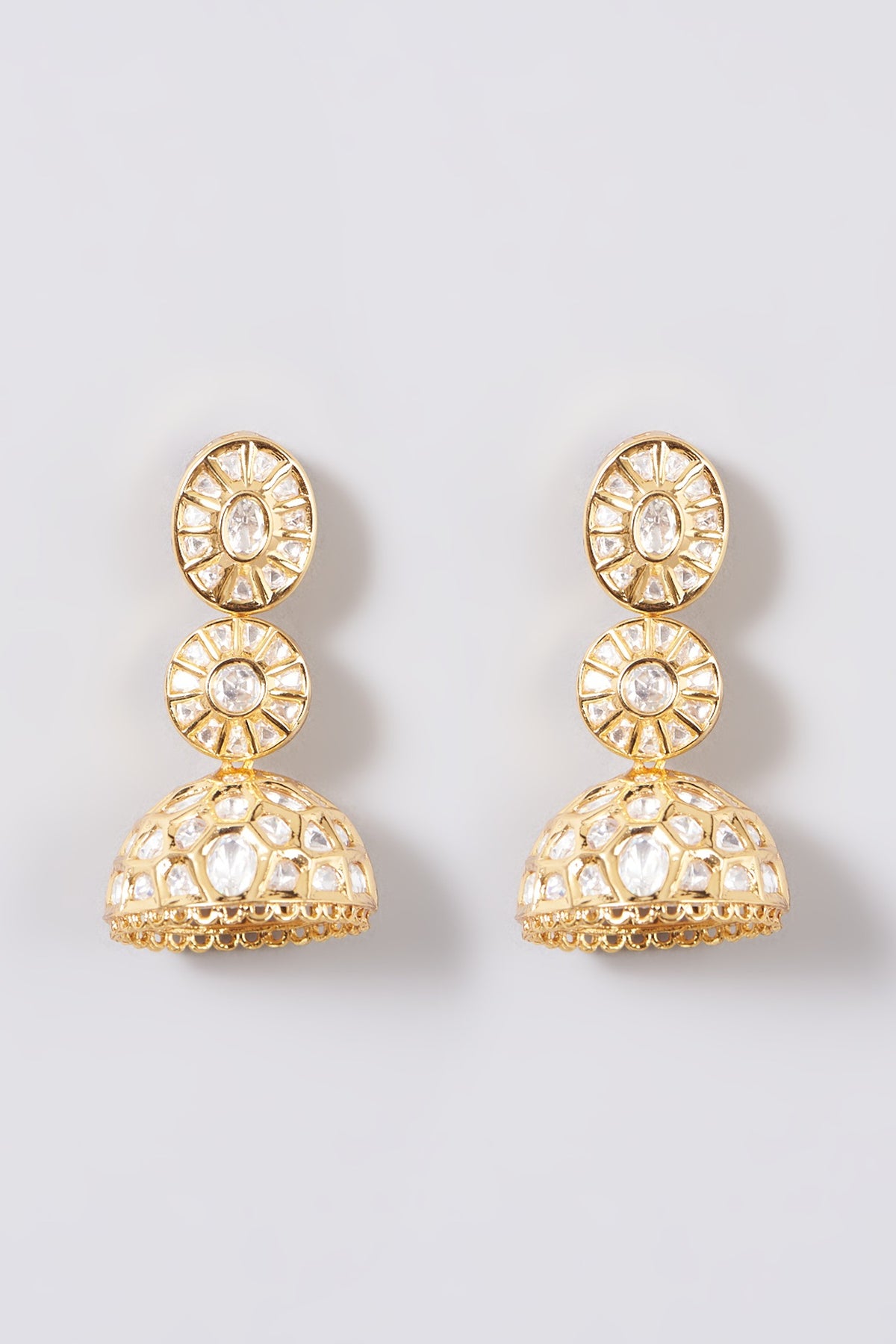 Gold Finish Kundan Polki & Pearl Necklace Set