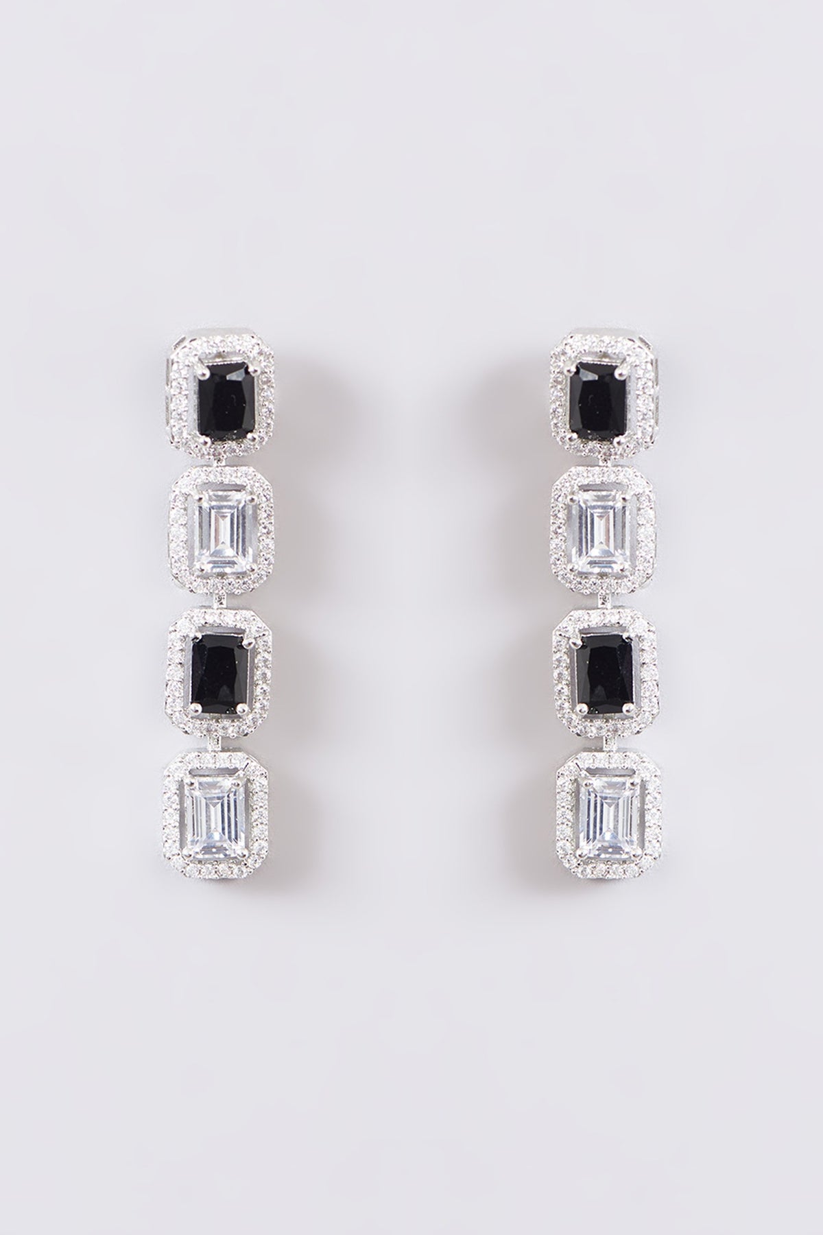 White Finish Faux Diamond Necklace Set