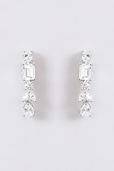 White Finish Faux Diamond Necklace Set