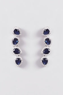 White Finish Faux Diamond Necklace Set