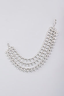 White Finish Diamond Earchains