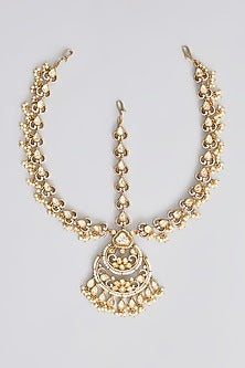 Two Tone Finish Kundan Polki Mathapatti