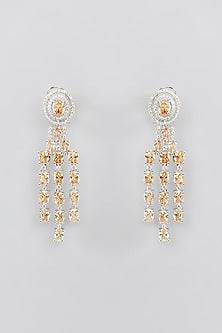 White Finish Faux Diamond Layered Necklace Set