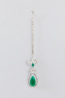 White Finish Faux Diamond Layered Necklace Set