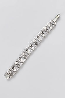 White Finish Faux Diamond Choker Necklace Set