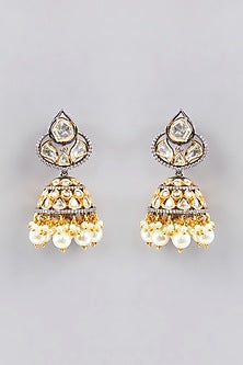 Gold Finish Kundan Polki & Pearl Choker Necklace Set