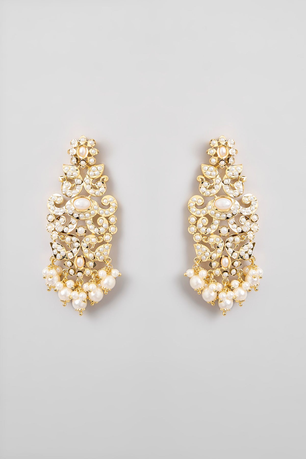 Gold Finish Jadau Necklace Set