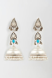 Oxidised Finish Tribal Jhumka Earrings