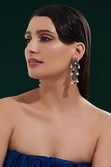 Oxidised Silver Finish Dangler Earrings In Sterling Silver