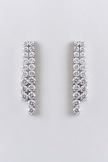 White Finish Diamond Layered Necklace Set