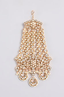 Gold Finish Kundan Polki & Pearl Passa