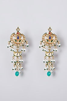 Gold Plated Kundan Polki & Beaded Choker Necklace Set