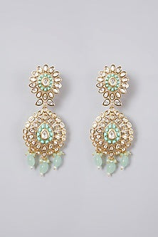 Gold Plated Kundan Polki & Beaded Necklace Set