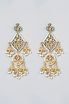 Gold Finish Kundan Polki & Pearl Choker Necklace Set