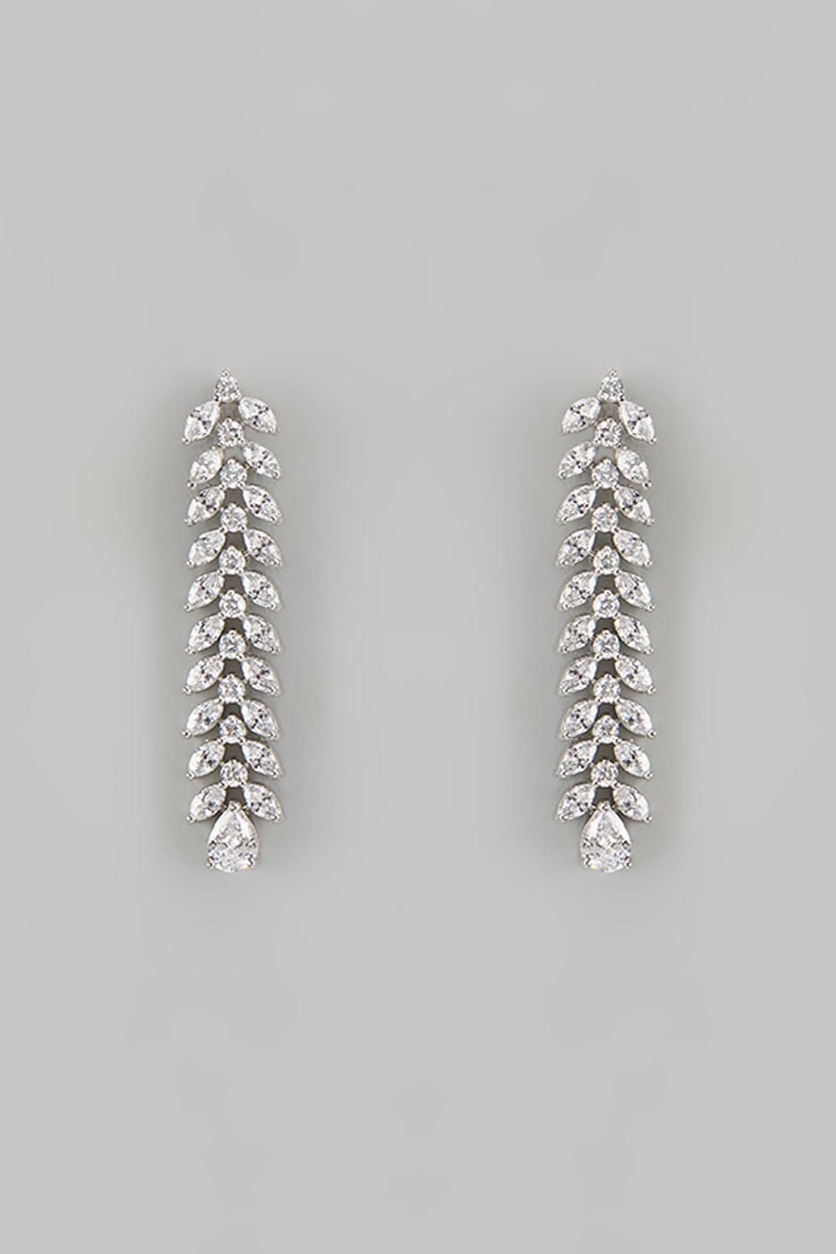 White Finish Diamond Necklace Set