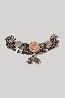 Oxidised Finish Kundan Polki & Natural Stone Choker Necklace