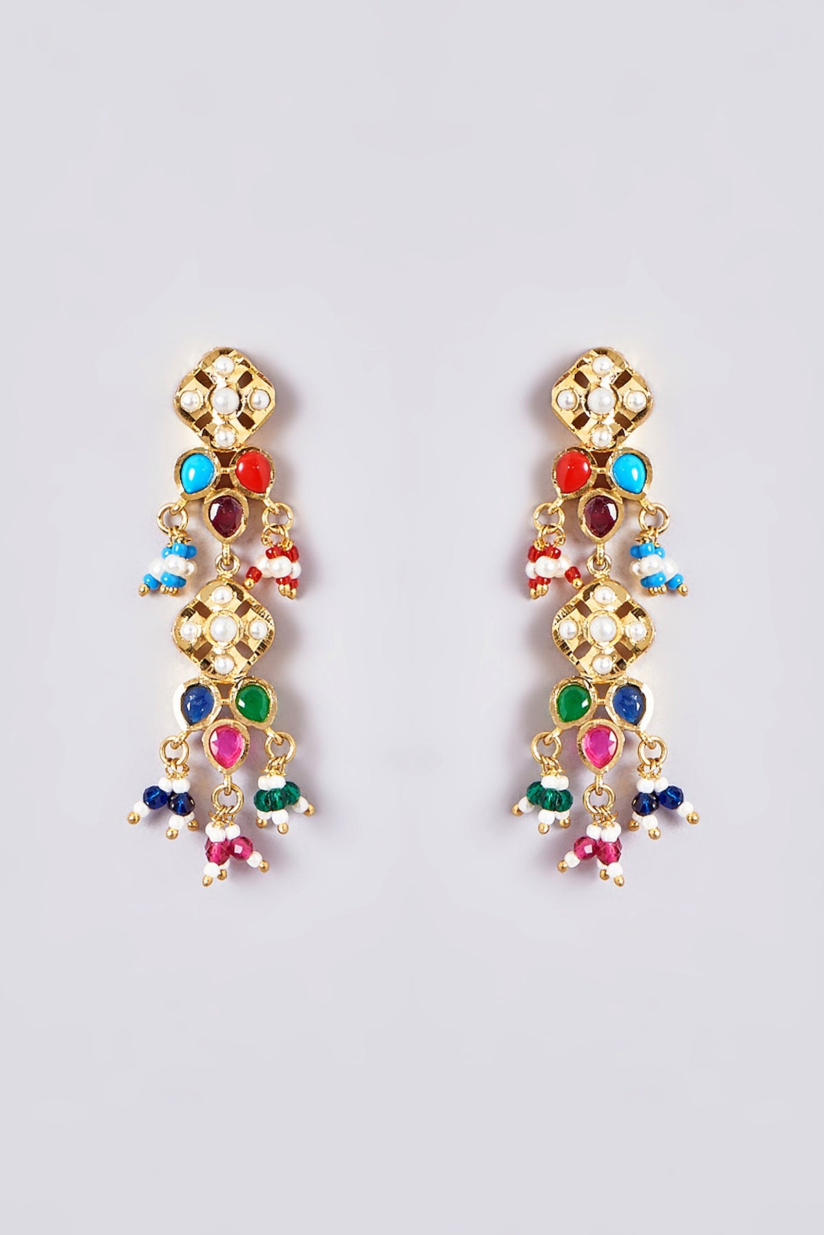 Gold Plated Kundan Polki & Jadau Stone Necklace Set