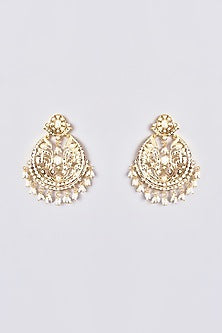 Gold Plated Kundan Polki & Jadau Stone Pendant Necklace Set