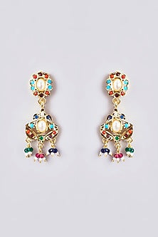 Gold Plated Kundan Polki & Jadau Stone Choker Necklace Set