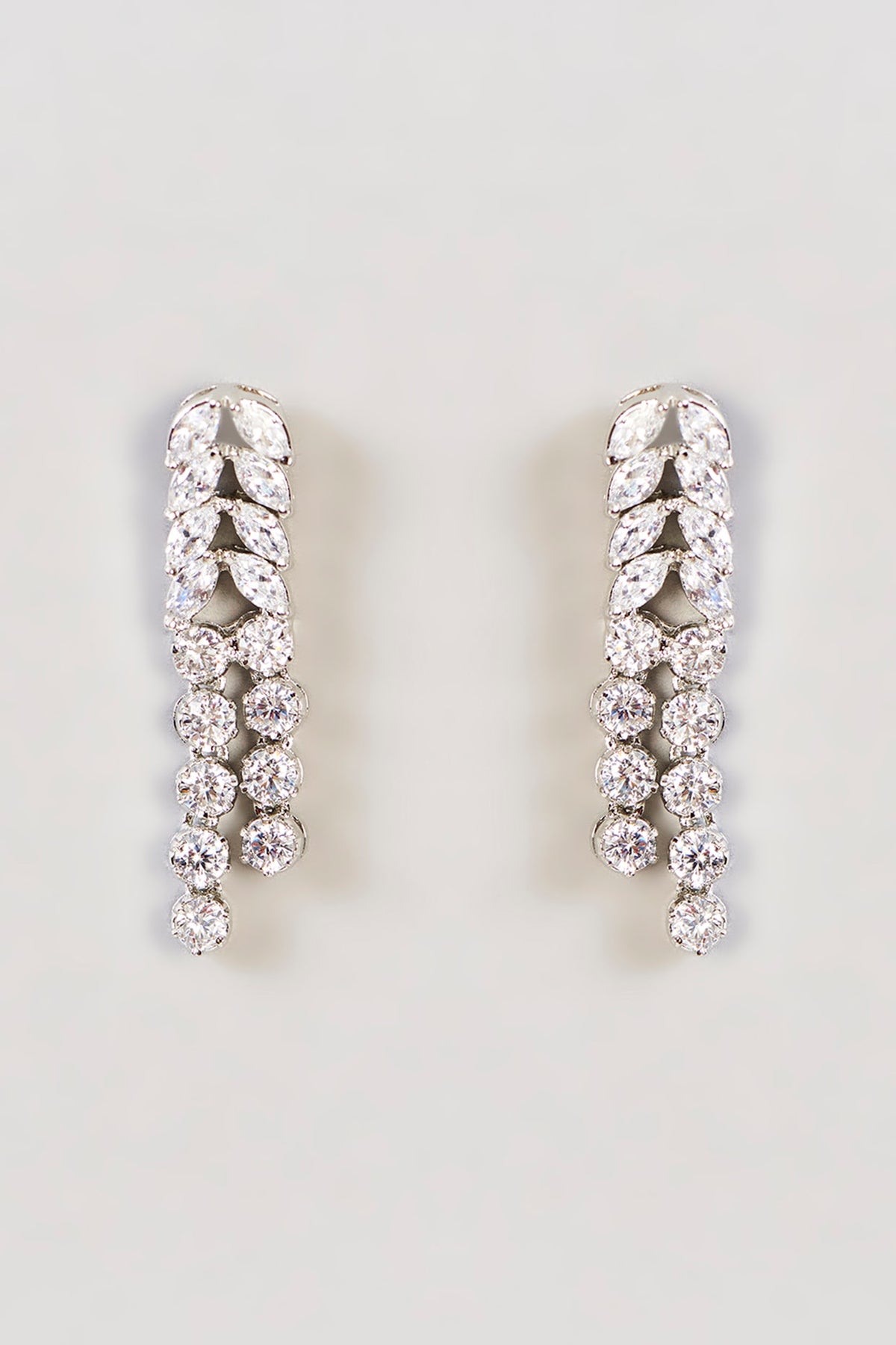 White Finish Diamond Layered Necklace Set