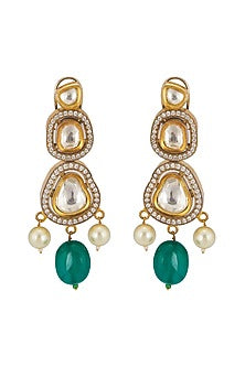 Gold Plated Kundan Polki Necklace Set