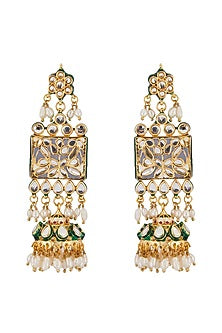 Gold Plated Kundan Polki Geometric Choker Necklace Set