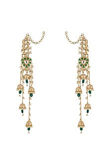 Gold Plated Kundan Polki Statement Earrings