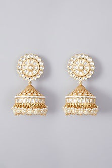 Gold Finish Kundan Polki Necklace Set