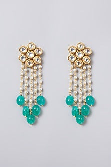 Gold Plated Kundan Polki & Emerald Choker Necklace Set