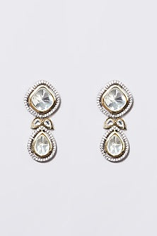 White Rhodium Finish Kundan Polki Necklace Set