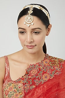 Gold Finish Kundan Polki Mathapatti