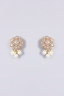 Black Rhodium Finish Kundan Polki & Navratna Stone Necklace Set