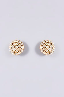 Gold Finish Moissanite Stone Necklace Set