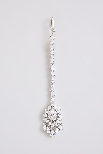White Finish Diamond Maangtikka