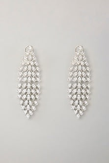 White Finish Diamond Dangler Earrings