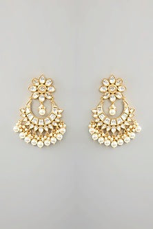 Gold Finish Kundan Polki Layered Necklace Set