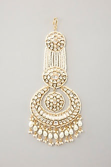 Gold Finish Kundan Polki & Pearl Pasa
