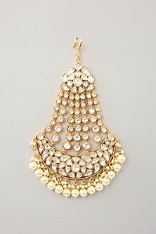 Gold Finish Kundan Polki & Pearl Pasa