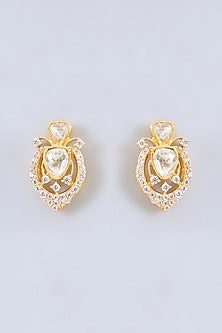 Gold Finish Moissanite Stone Necklace Set