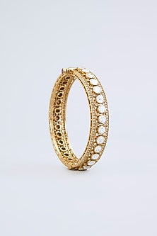 Two Tone Finish Kundan Polki Bangles (Set Of 2)