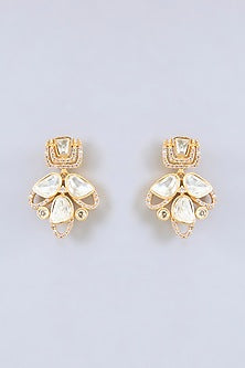 Gold Finish Moissanite Stone Necklace Set