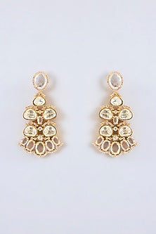 Gold Finish Moissanite Stone Long Layered Necklace Set