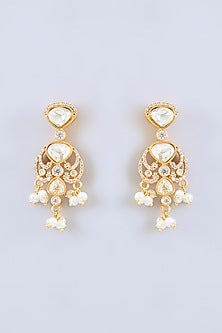 Gold Finish Moissanite Stone Necklace Set