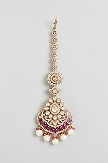 Two-Tone Kundan Polki & Red Stone Layered Necklace Set