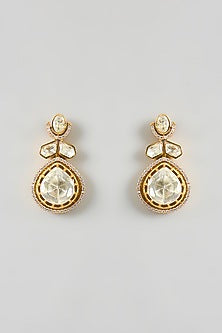 Gold Finish Moissanite Stone Necklace Set