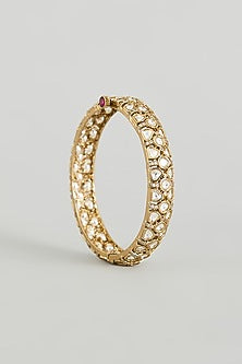 Two Tone Finish Kundan Polki Bangles (Set Of 2)