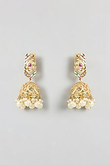 Gold Finish Multi-Colored Kundan Polki Jadau Necklace Set