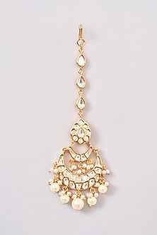 Gold Finish Kundan Polki Necklace Set