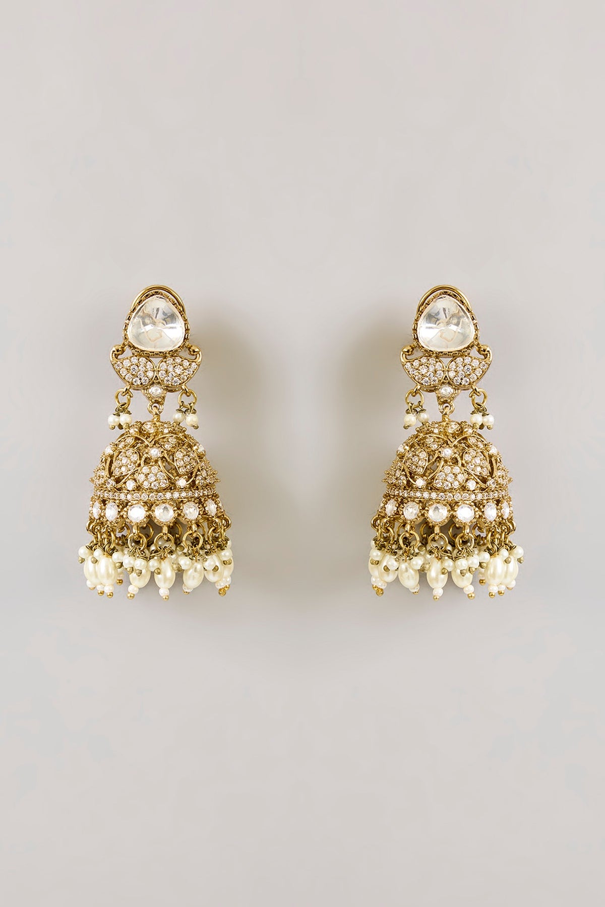 Two-Tone Finish Kundan Polki Long Necklace Set
